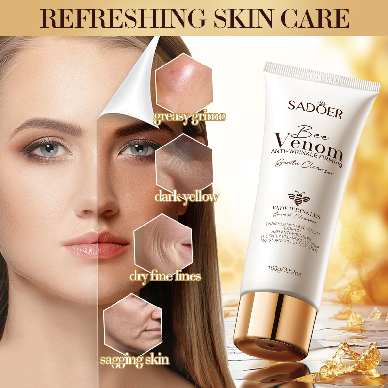 SADOER bee Venom Anti-Wrinkle, Firming and Gentle Facial Cleanser, cross-border export wholesale details Picture