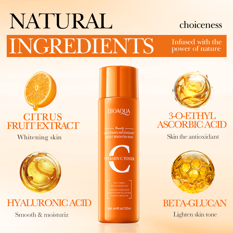 All-english BIOAQUA Vitamin C Whitening, Antioxidant Toner, Brightening and Moisturizing Water Cross-border export wholesale Application Scenario