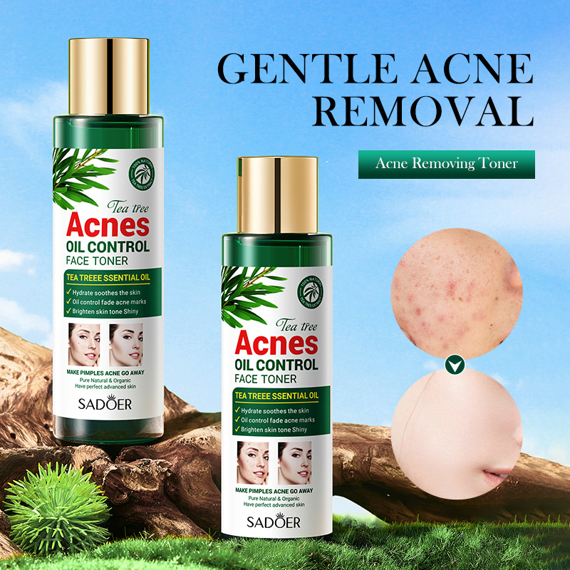 Full English SADOER tea tree acne and oil Control skin care product set, facial cleanser, Cream and gel cross-border export wholesale Item Picture