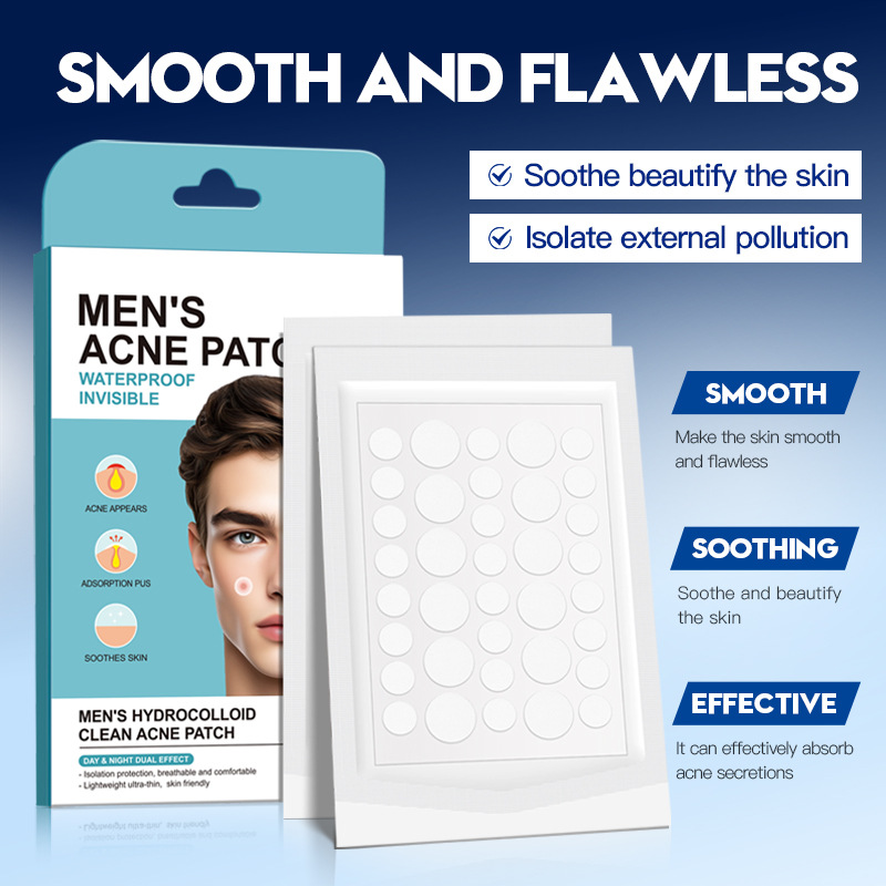 All-english SADOER men's hydrocolloid acne Patches, student acne removal and hydration acne patches, cross-border export wholesale details Picture