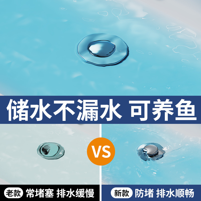 Washbasin, stainless steel bouncy drain, washbasin, sink, anti-odor accessories, drain pipe and drainage pipe set Specification drawing