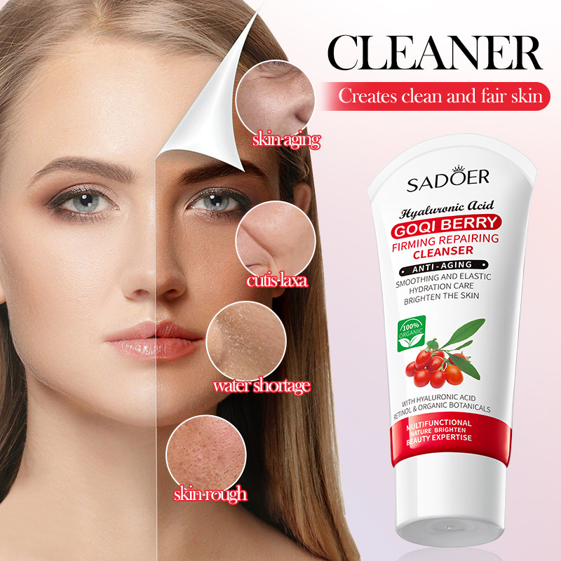 SADOER Goji Berry Anti-Wrinkle, Firming and Repairing Facial Cleanser, cross-border export wholesale details Picture