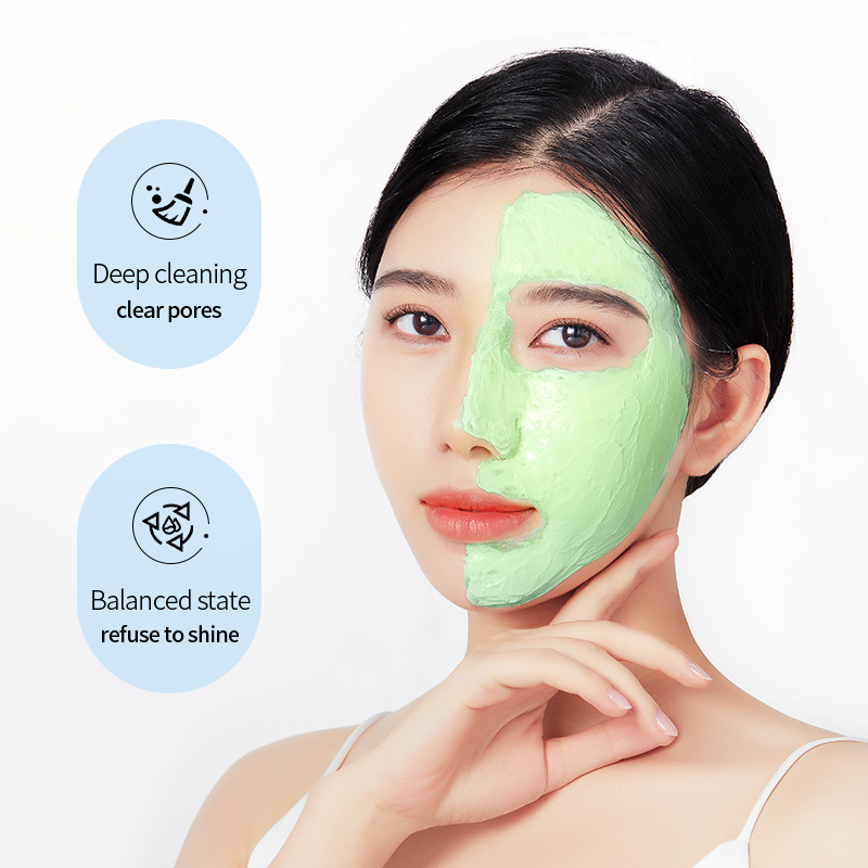 Cross-border export wholesale of all-English SADOER green tea mud Mask Gentle Cleansing Acne Removal Mask Specification drawing
