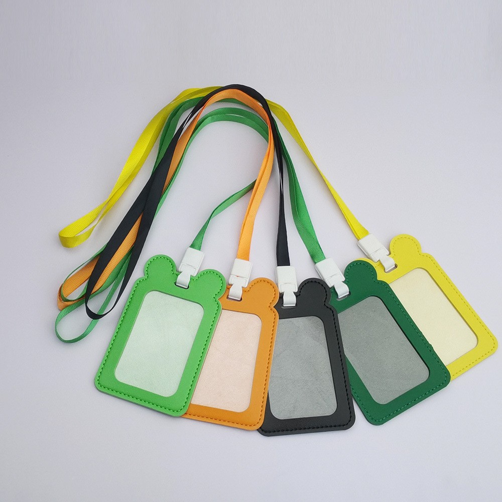 The factory supplies modern and simple student ID card name tag covers with ropes, multi-color dust-proof and fold-proof transparent name tag covers Item Picture