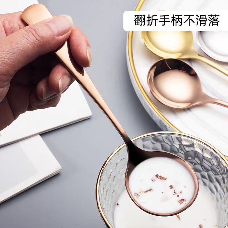 304 stainless steel food-grade spoon, household children's meal and soup, adult serving spoon, small soup spoon, spoon spoon Application Scenario