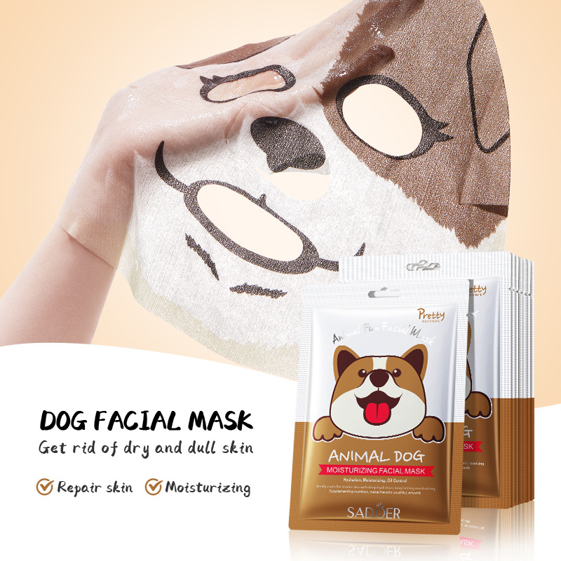 Cross-border wholesale of SADOER animal puppy pattern moisturizing Facial mask and hydrating facial mask in English details Picture
