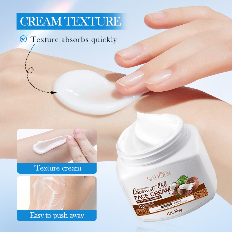 Full English SADOER Coconut Oil Nourishing and Moisturizing Cream, hydrating and nourishing skin Care cream, cross-border export wholesale Item Picture