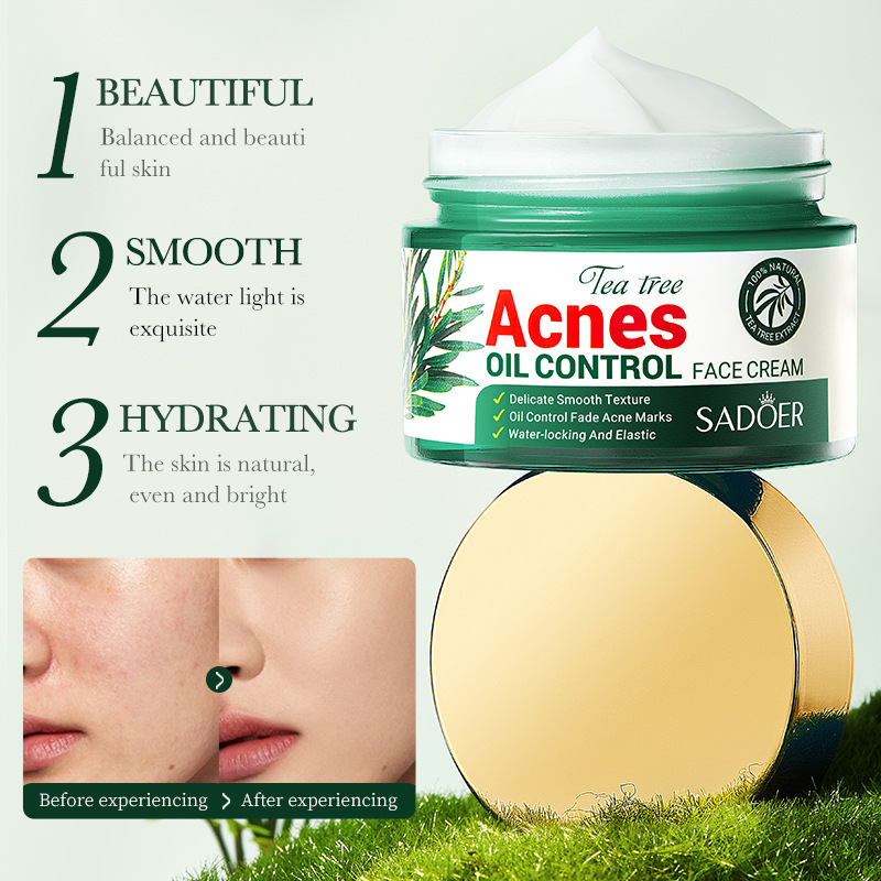 Full English SADOER tea tree acne and oil Control skin care product set, facial cleanser, Cream and gel cross-border export wholesale Application Scenario