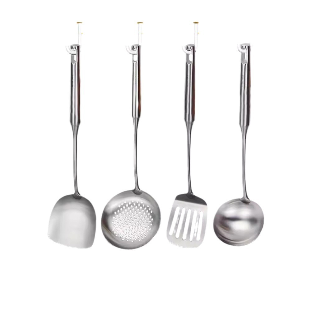 304 stainless steel spatula, soup spoon, kitchen household four-piece set, anti-scalding stir-frying spatula, complete cooking kitchenware Item Picture