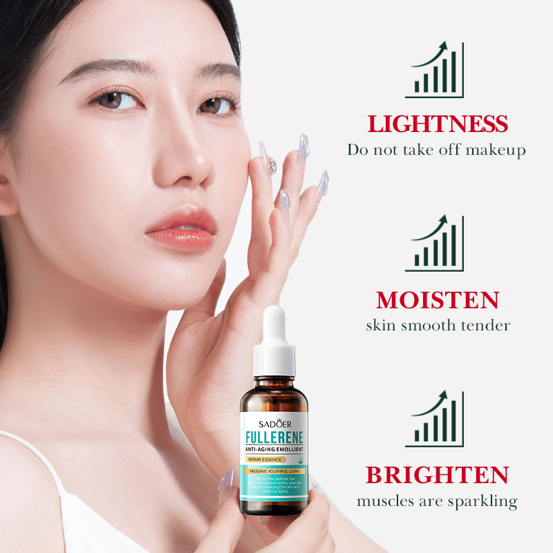 Cross-border wholesale of SADOER Fullerene Moisturizing and Repairing Essence, Hydrating and Firming Small Brown Bottle Essence Application Scenario