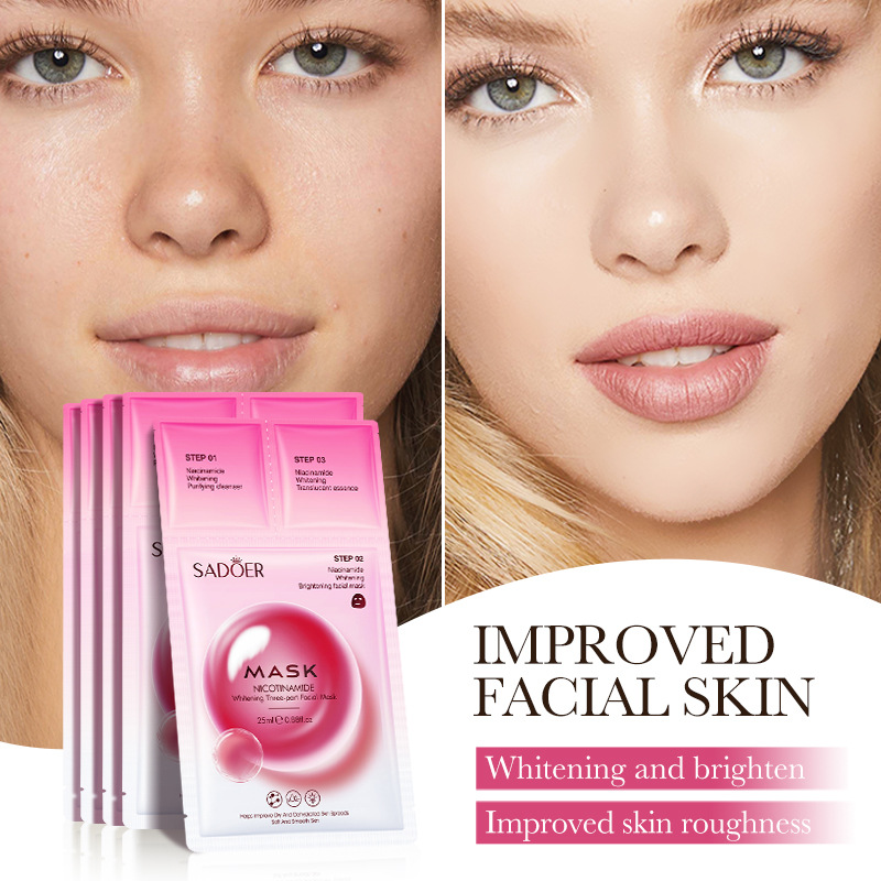 Cross-border export wholesale of SADOER niacinamide Whitening Trilogy Masks and delicate Moisturizing masks in full English Application Scenario