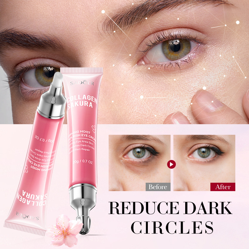 SADOER Sakura Collagen Firming and Moisturizing Eye Cream, a cross-border wholesale product for eye care details Picture
