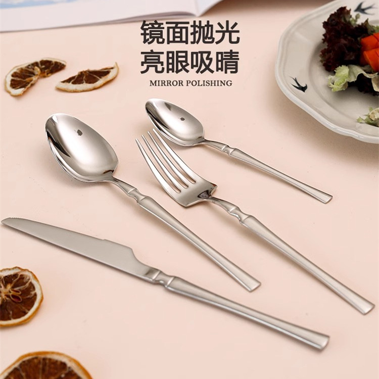 Xiaoman Yao 304 stainless steel Western tableware, mirror steak, knife, fork, spoon, dessert spoon, restaurant, commercial and household, Instagram influencer Specification drawing