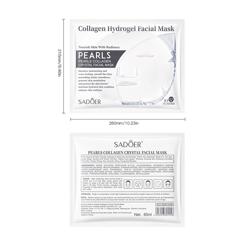 SADOER Pearl Collagen Crystal Mask, a cross-border moisturizing and hydrating skin care product Item Picture