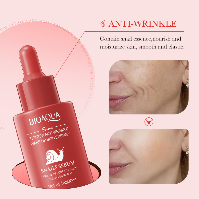 All-english BIOAOUA Snail Essence Hydrating, Nourishing and Smooth Facial Essence Cross-border export wholesale Specification drawing