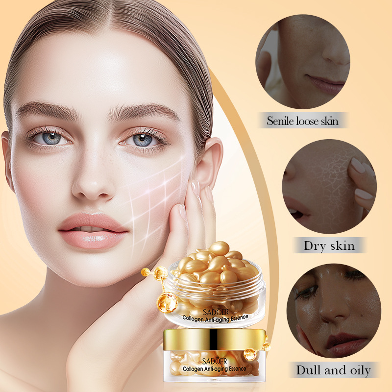 Cross-border wholesale of SADOER Bone Collagen Anti-Wrinkle Essence Moisturizing and Hydrating Capsule Cream in full English Item Picture