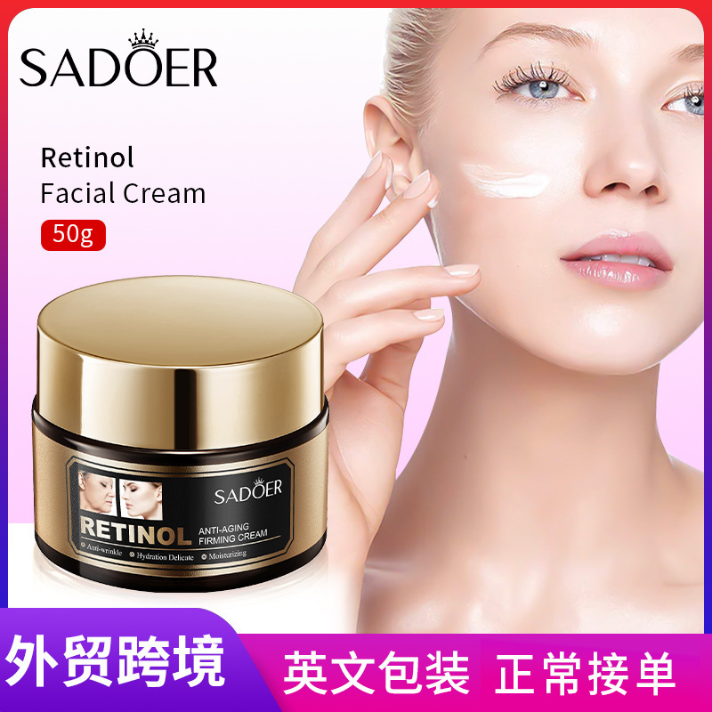 Cross-border export wholesale of SADOER Retinol Anti-Aging Firming Cream and Moisturizing Cream in English full figure
