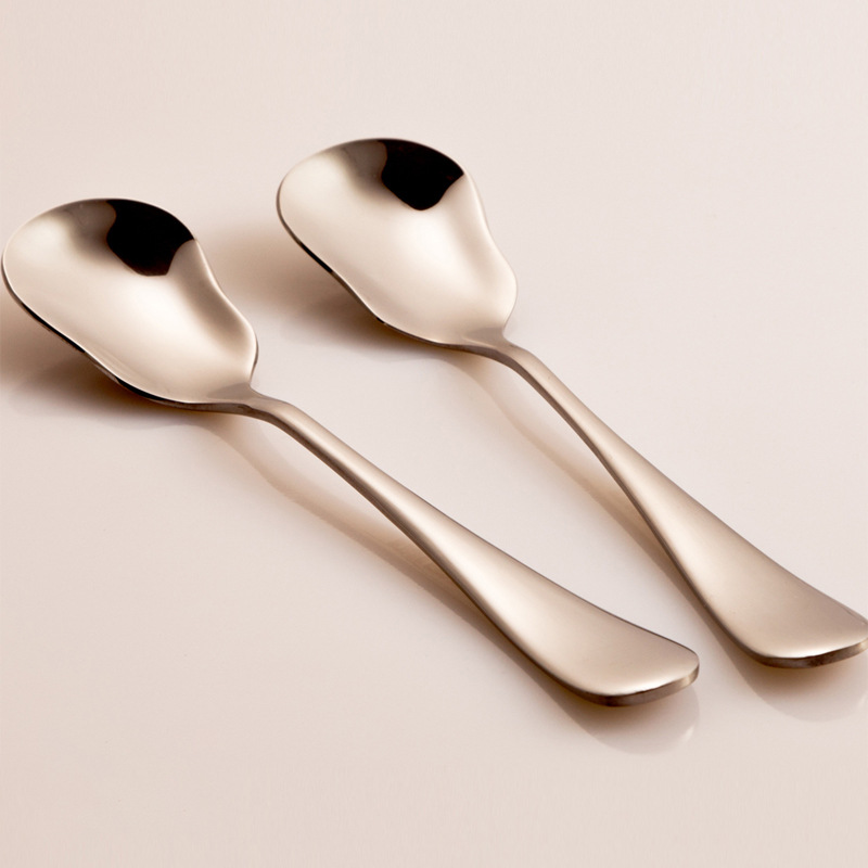 Stainless steel dessert spoon, creative ice cream spoon, yogurt spoon, ice cream spoon, cute little spoon, coffee pudding spoon Specification drawing