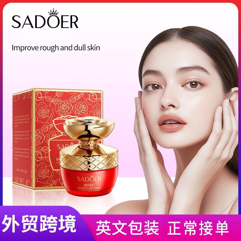 All-english SADOER Rose Moisturizing Hydrating Cream for Nourishing and softening the skin. Cross-border export wholesale of plant rose cream full figure