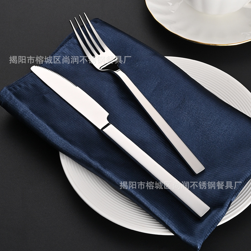 304 stainless steel thickened tableware, simple and high-end, restaurant and hotel steak, knife, fork, spoon, Western tableware set wholesale Application Scenario