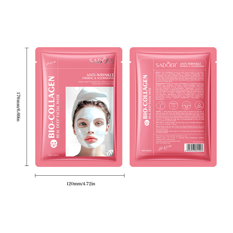 Cross-border export wholesale of SADOER bio-collagen anti-wrinkle Nourishing Mask and Brightening Moisturizing Mask in full English Item Picture