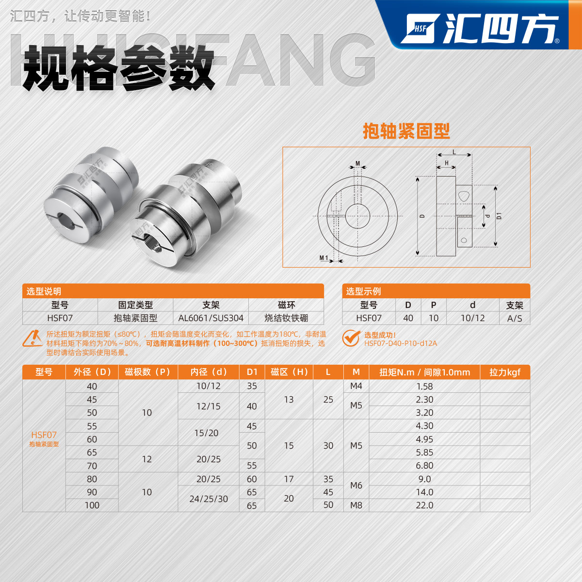 Guangdong Hui Sifang Magnetic Coupling Manufacturer offers free shipping of couplings and non-contact magnetic couplings for mechanical equipment details Picture