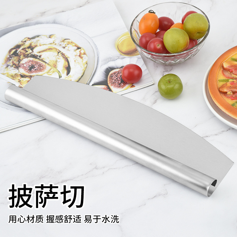 Wholesale 304 stainless steel pizza cutter, household nougat snowflake pastry cutter, kitchen baking flour cutter with sleeve details Picture