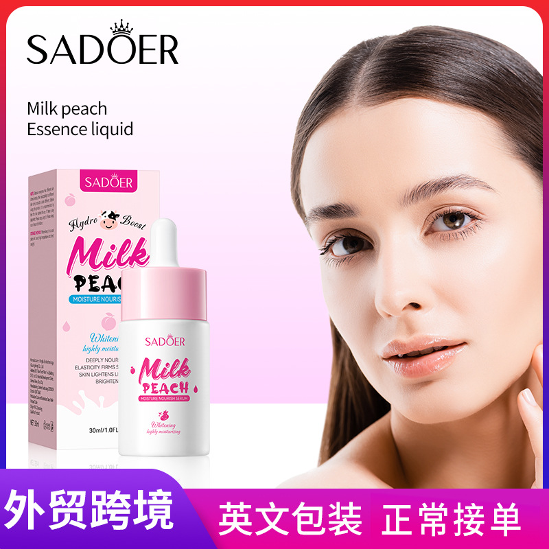 Cross-border export wholesale of SADOER Milk Peach Moisturizing Nourishing Essence and Hydrating Essence in full English full figure
