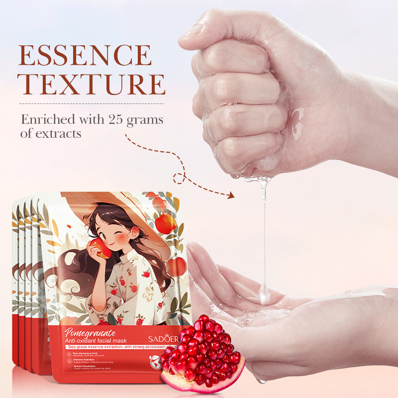 Cross-border wholesale of SADOER pomegranate Antioxidant Mask for hydrating, moisturizing and nourishing the skin in full English Item Picture
