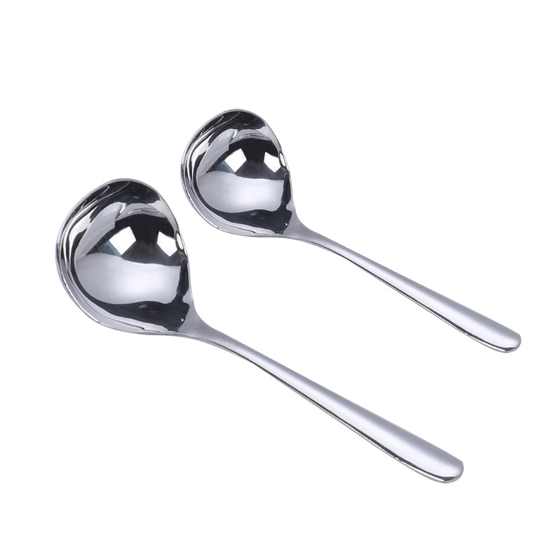 Lingjia 304 stainless steel kitchenware hot pot spoons, creative heart-shaped cooking large soup spoons, thickened kitchen public spoons Item Picture