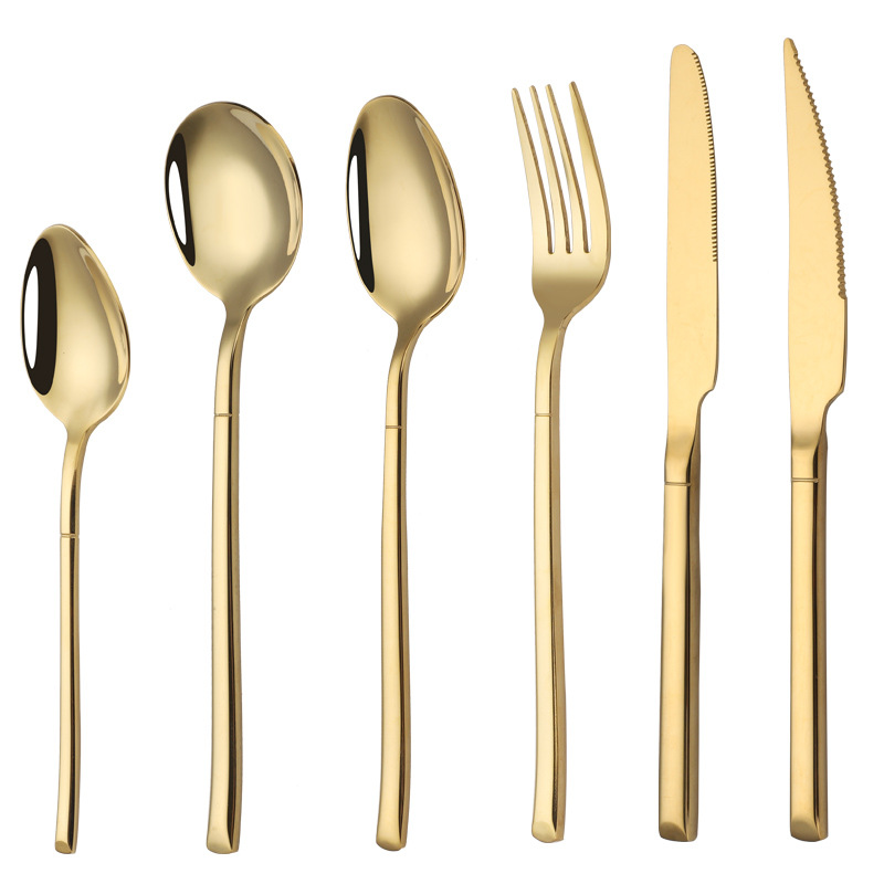 Wholesale 304 stainless steel knives, forks and spoons, hotel steak knives, forks and Western tableware sets plus heavy dessert spoons for restaurants Item Picture