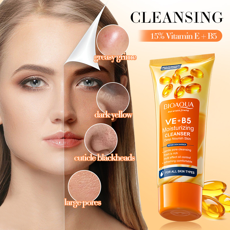 All-english BIOAOUA Vitamin EB5 Moisturizing Multi-Effect Facial Cleanser, Cleansing Facial Cleanser, cross-border export wholesale details Picture