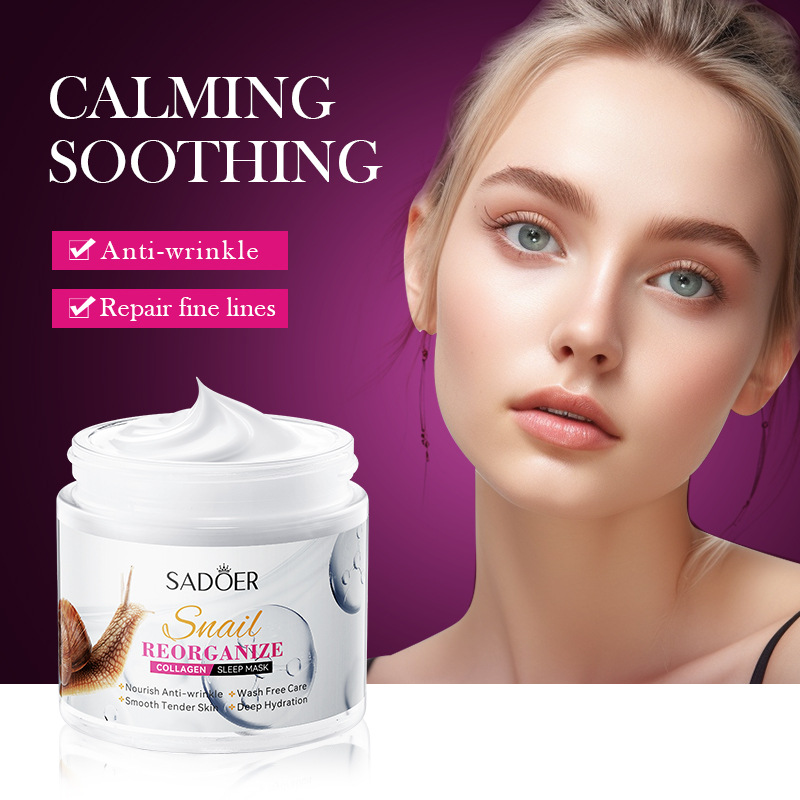 SADOER Snail Recombinant Collagen Sleeping Mask Moisturizing and Drying Cream Cross-border export wholesale details Picture