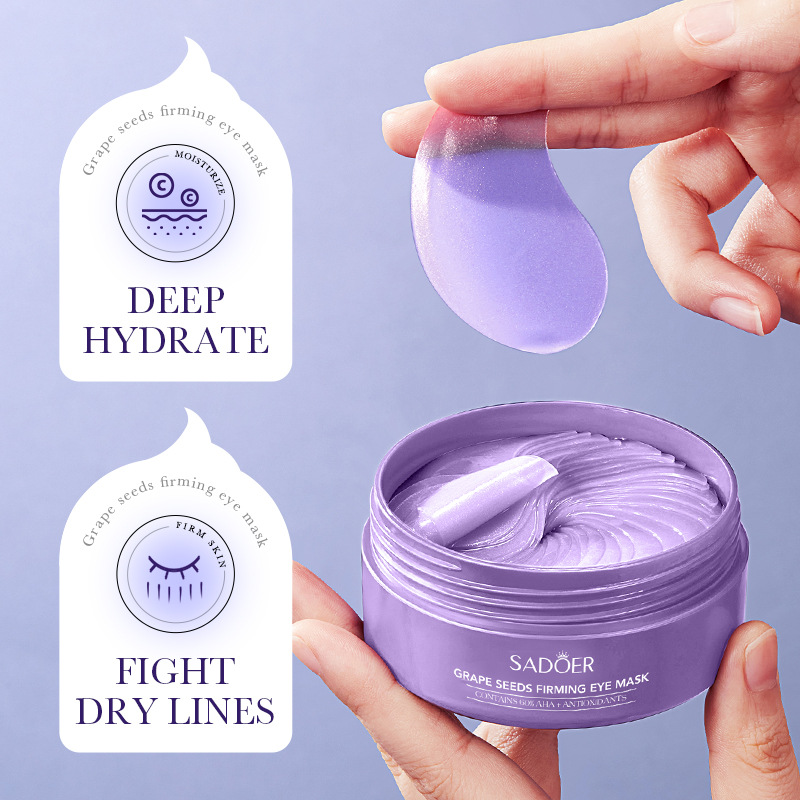 Cross-border export wholesale of SADOER grape seed firming skin care products set, Repair eye mask and Facial Cleanser in full English details Picture
