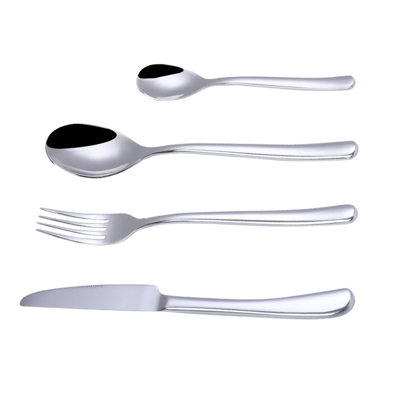 Wholesale French Moonlight stainless steel knives, forks, spoons, Western tableware, steak knives, forks, soup spoons, fruit forks, logos Item Picture