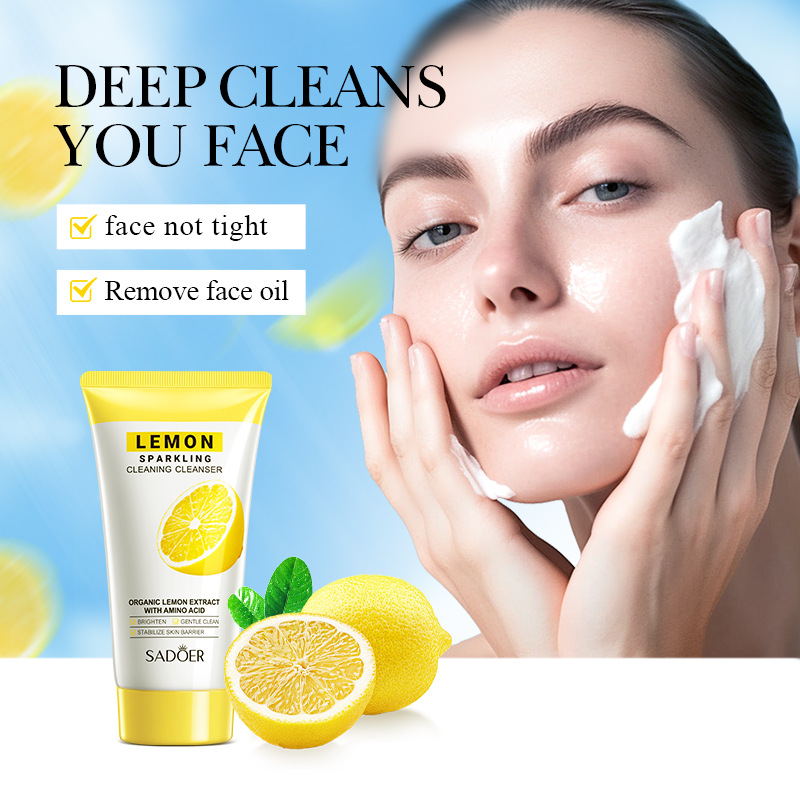 Cross-border export wholesale of all-English SADOER Lemon Brightening Facial cleanser Item Picture