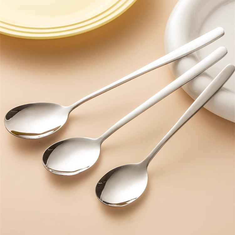 316L stainless steel food-grade spoon, household high appearance level dining spoon, children's spoon, thickened long-handled spoon details Picture