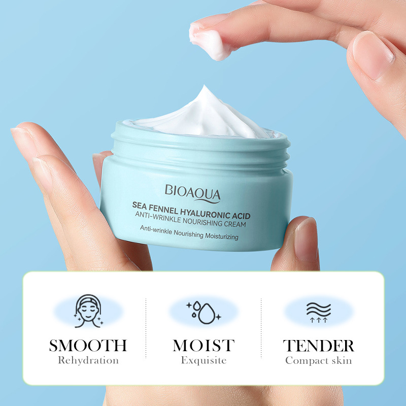 BIOAOUA Sea Fennel Hyaluronic Acid Anti-Wrinkle Cream, Hydrating and Moisturizing Fine Line Cream, Cross-border wholesale details Picture