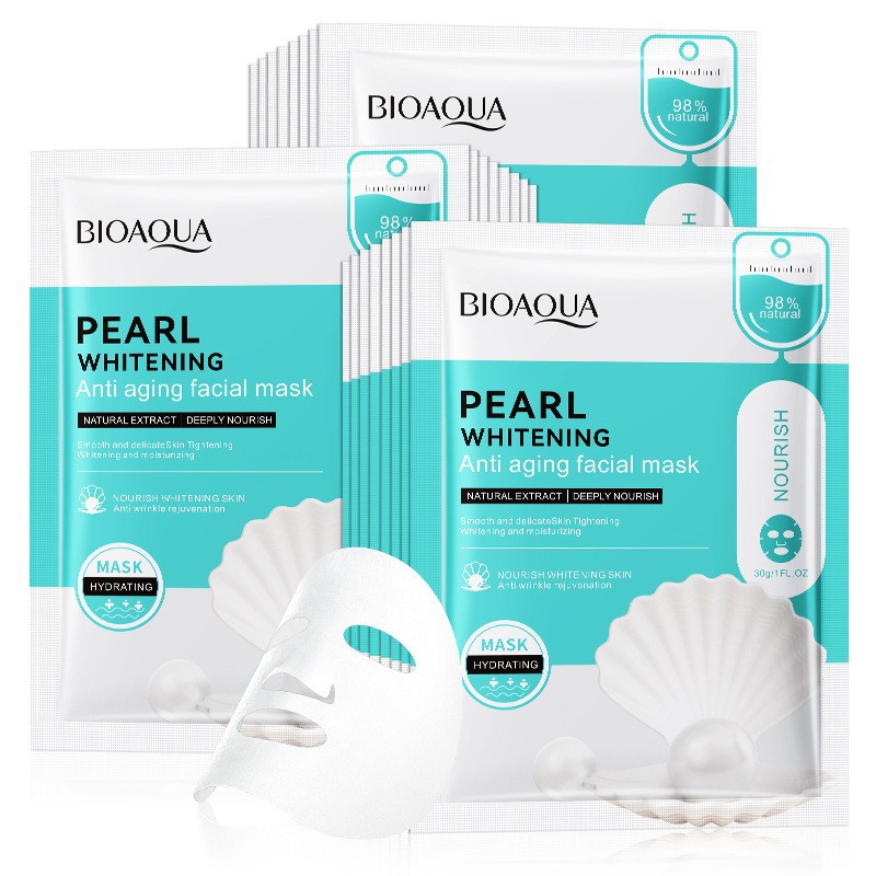 Cross-border wholesale of all-English BIOAOUA Whitening, Anti-Wrinkle and Anti-Oxidation Facial mask Hydrating and Nourishing Mask Item Picture
