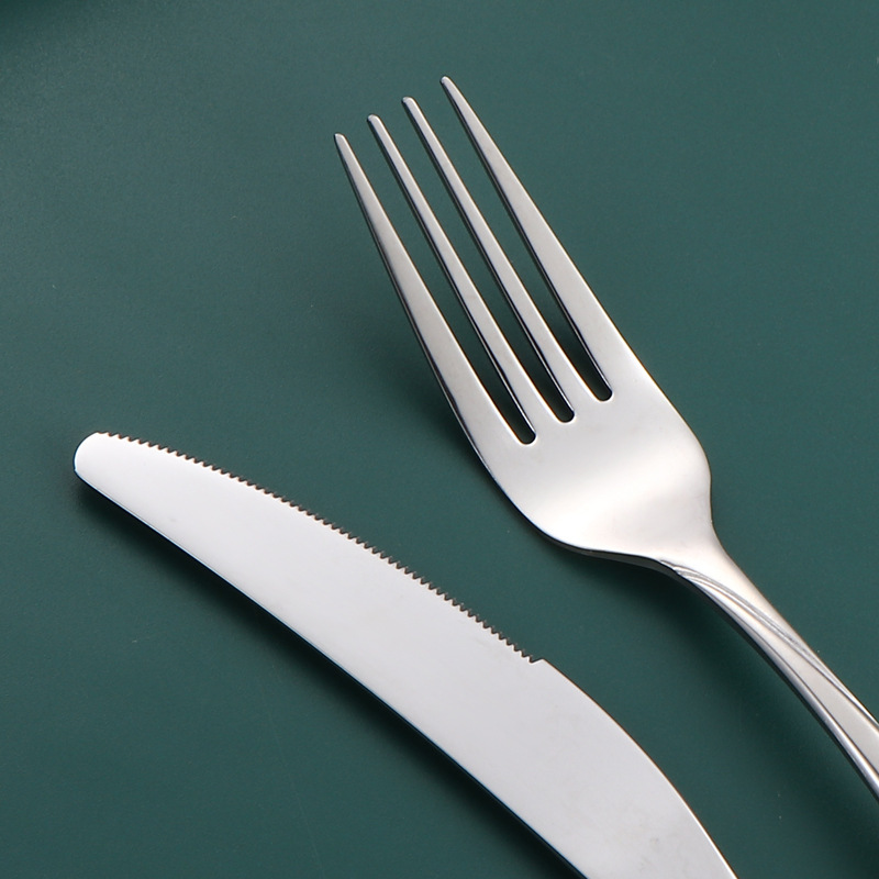 Export costa steak knife, fork and spoon set 304 stainless steel Western tableware knife and fork 4-piece set Dessert spoon Ouya Application Scenario