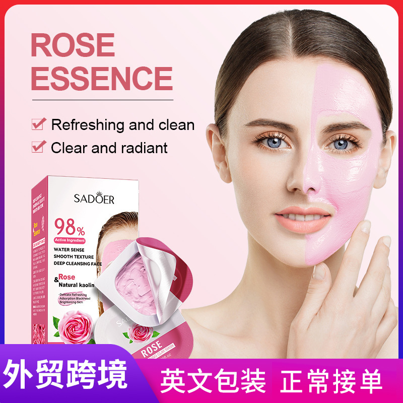 Cross-border wholesale of SADOER rose skin care mud film, smooth, dry, gentle and clean full figure