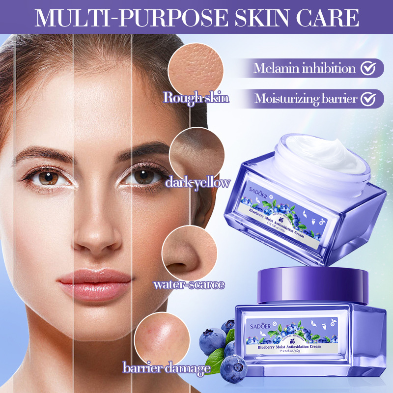 Cross-border wholesale of SADOER Blueberry Hyaluronic Acid Moisturizing Antioxidant Cream and Nourishing Water Cream in English details Picture
