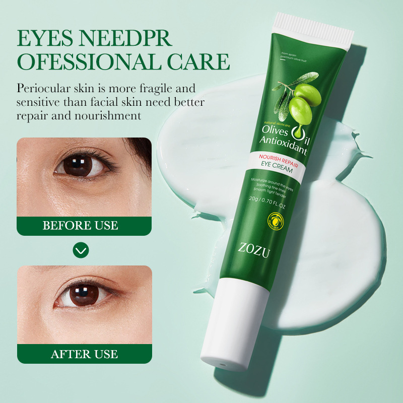 All-english ZOZU olive Oil Nourishing and Repairing Eye Cream, Eye Moisturizing Care Eye Cream, cross-border export wholesale Application Scenario