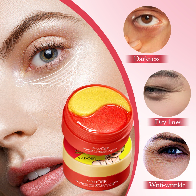 Cross-border export wholesale of SADOER Pomegranate Collagen Moisturizing and Firming Eye mask Specification drawing