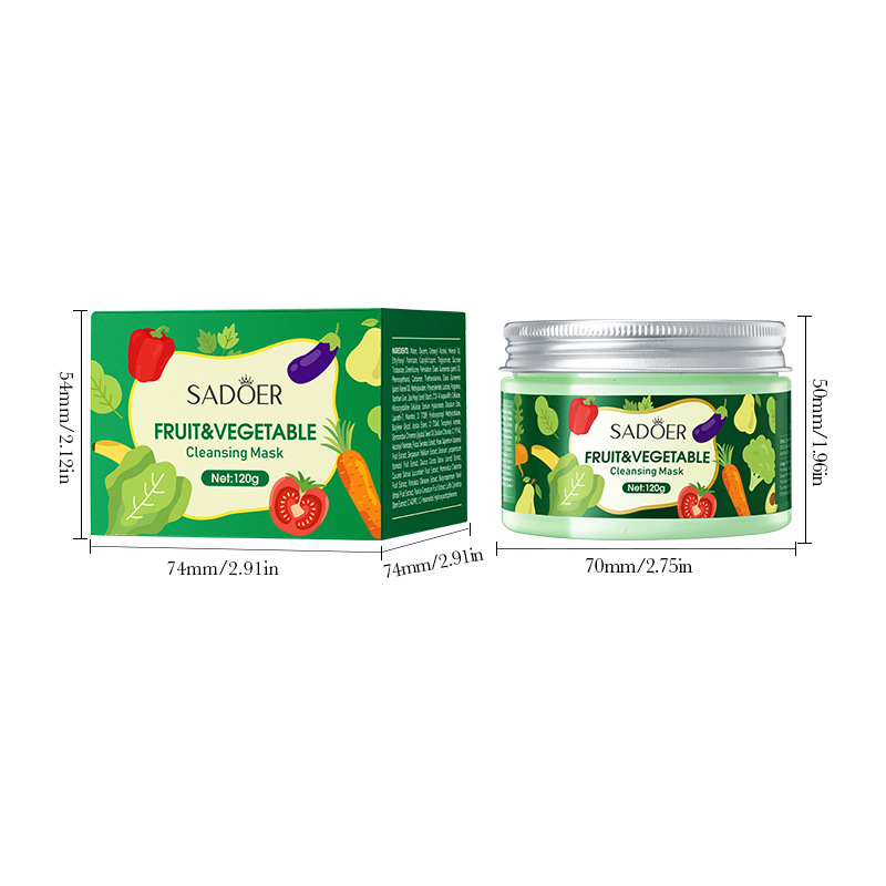 Full English SADOER fruit and vegetable cleansing Mask Deep cleansing facial mud mask cross-border export wholesale Item Picture