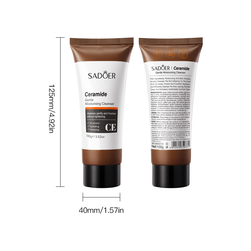 All-english SADOER ceramide Gentle Moisturizing Facial Cleanser for cleansing the face, cross-border export wholesale Item Picture