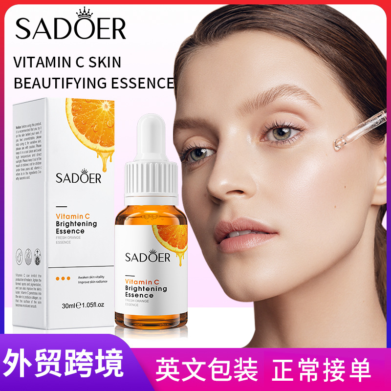 All-english SADOER Vitamin C Essence for hydrating, moisturizing and rejuvenating the skin, cross-border export wholesale full figure