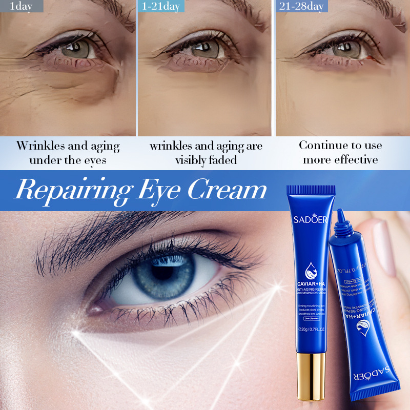 Cross-border export wholesale of SADOER caviar hyaluronic acid Anti-wrinkle Repair Moisturizing Eye Cream and hydrating Eye cream Item Picture