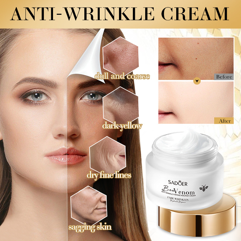 Full English SADOER bee Venom Anti-wrinkle, Firming and Nourishing skin Care product set, facial Cleanser and cream, cross-border export wholesale details Picture