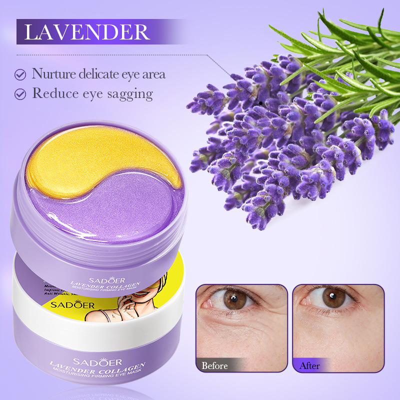 Cross-border export wholesale of SADOER Lavender Collagen Moisturizing and Firming Eye mask Specification drawing